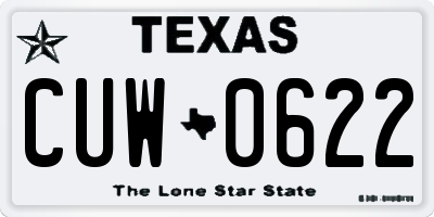 TX license plate CUW0622