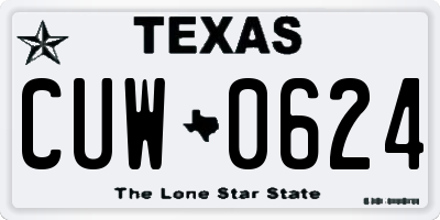 TX license plate CUW0624