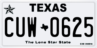 TX license plate CUW0625