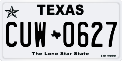 TX license plate CUW0627