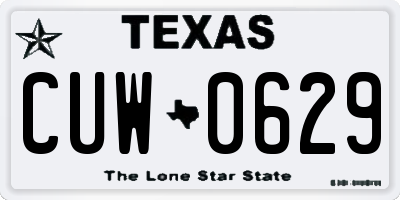 TX license plate CUW0629