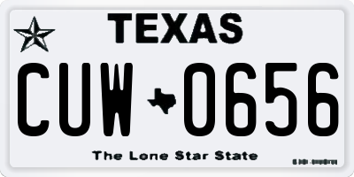 TX license plate CUW0656