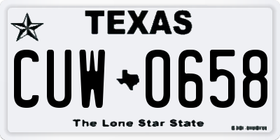 TX license plate CUW0658