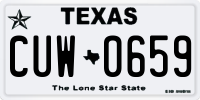 TX license plate CUW0659