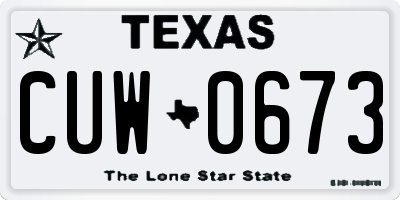 TX license plate CUW0673