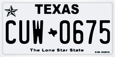 TX license plate CUW0675