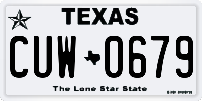 TX license plate CUW0679
