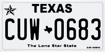 TX license plate CUW0683