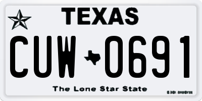 TX license plate CUW0691