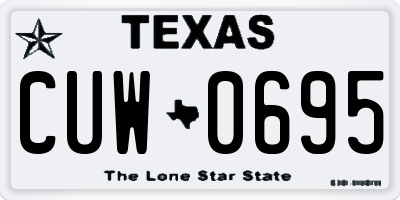 TX license plate CUW0695