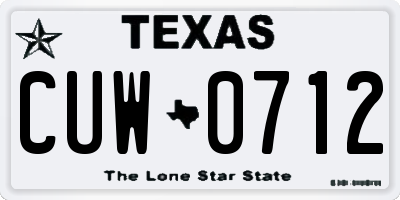 TX license plate CUW0712