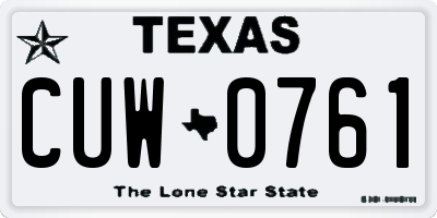 TX license plate CUW0761