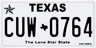TX license plate CUW0764
