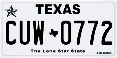 TX license plate CUW0772