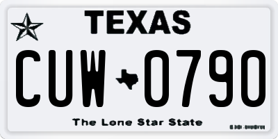 TX license plate CUW0790