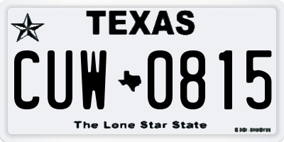 TX license plate CUW0815