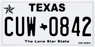 TX license plate CUW0842