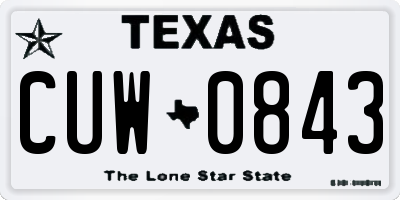 TX license plate CUW0843