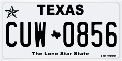 TX license plate CUW0856