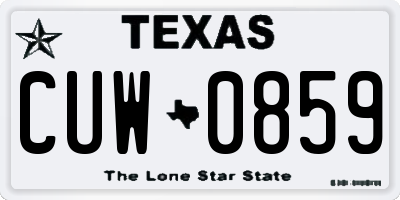 TX license plate CUW0859