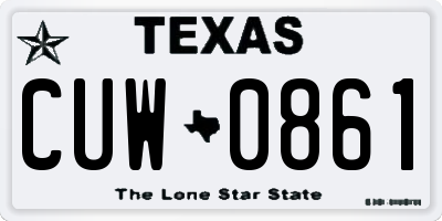 TX license plate CUW0861
