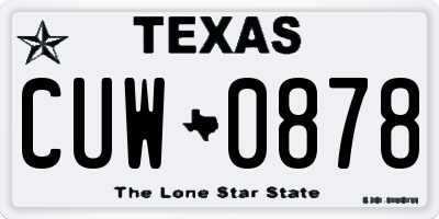 TX license plate CUW0878
