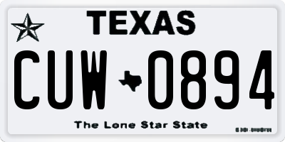 TX license plate CUW0894