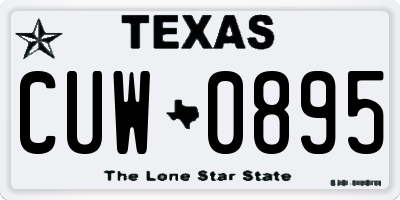 TX license plate CUW0895