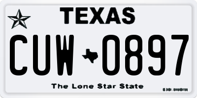 TX license plate CUW0897