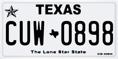TX license plate CUW0898