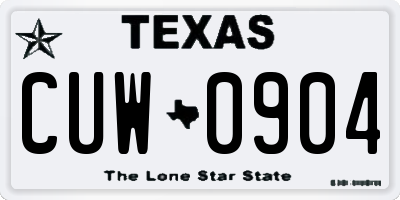 TX license plate CUW0904