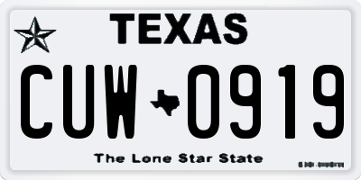TX license plate CUW0919