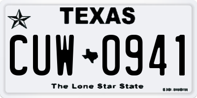 TX license plate CUW0941