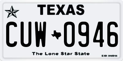 TX license plate CUW0946