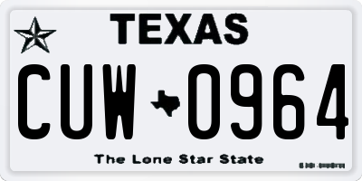 TX license plate CUW0964