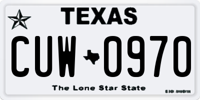 TX license plate CUW0970