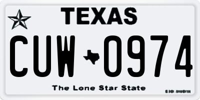 TX license plate CUW0974