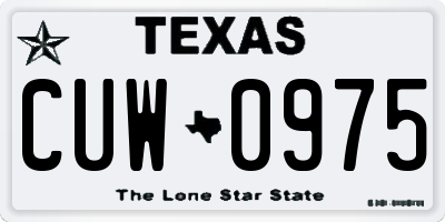 TX license plate CUW0975