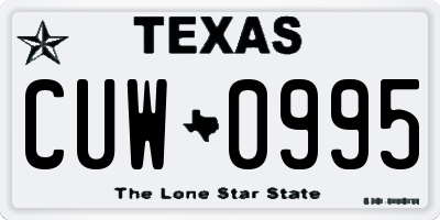 TX license plate CUW0995