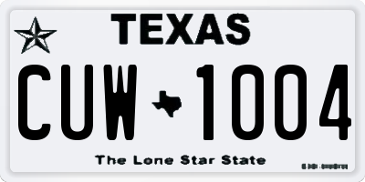TX license plate CUW1004
