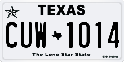 TX license plate CUW1014