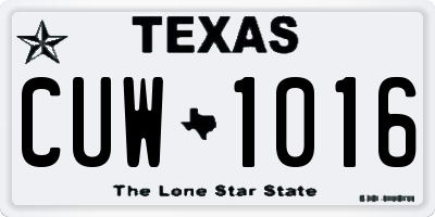 TX license plate CUW1016
