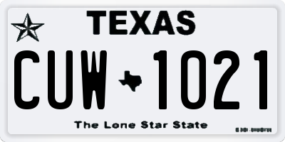 TX license plate CUW1021