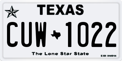 TX license plate CUW1022