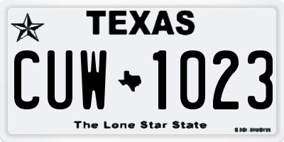 TX license plate CUW1023