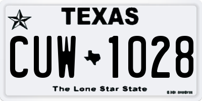 TX license plate CUW1028