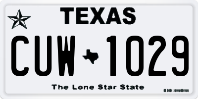 TX license plate CUW1029