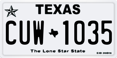 TX license plate CUW1035