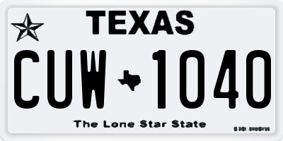 TX license plate CUW1040