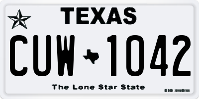 TX license plate CUW1042